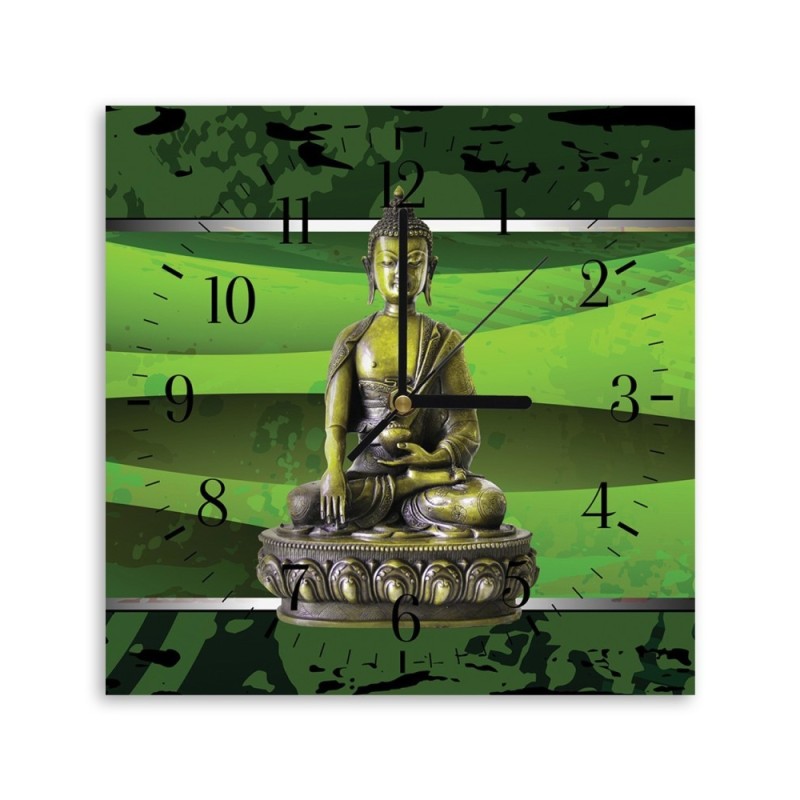 Wall clock - Buddha among the greenery | FEEBY