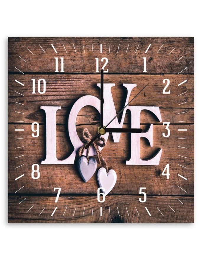 Wall clock - Love on dark boards | FEEBY