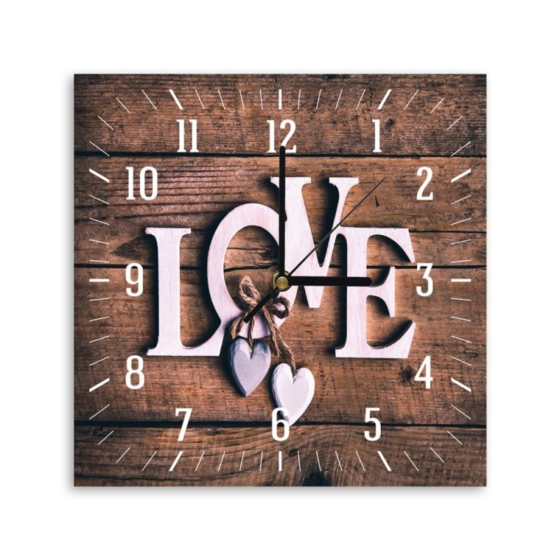 Wall clock - Love on dark boards | FEEBY