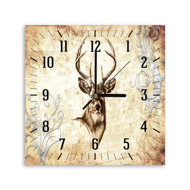 Wall clock - Deer in sepia | FEEBY