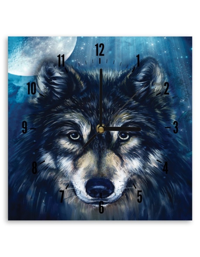 Wall clock - The wolf and the moon | FEEBY