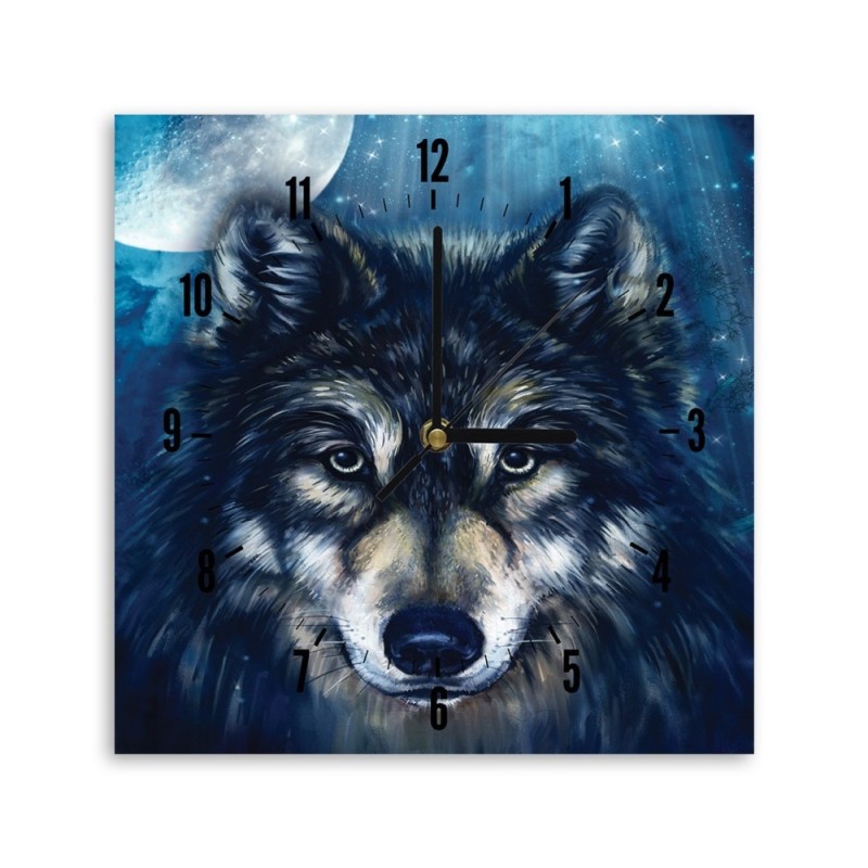 Wall clock - The wolf and the moon | FEEBY