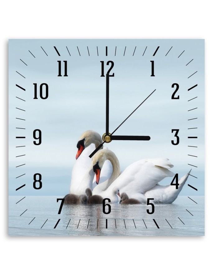 Wall clock - Family of swans | FEEBY