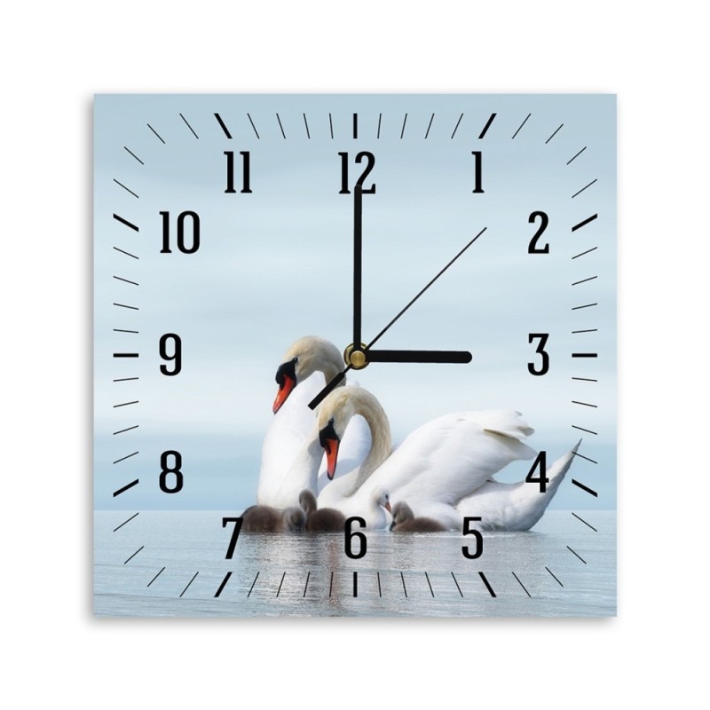 Wall clock - Family of swans | FEEBY