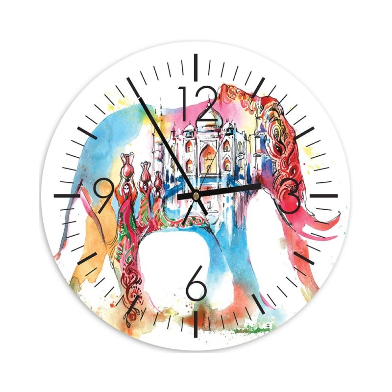 Wall clock - Coloured elephant | FEEBY