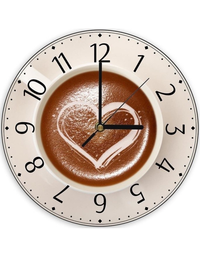 Wall clock - Heart and coffee | FEEBY