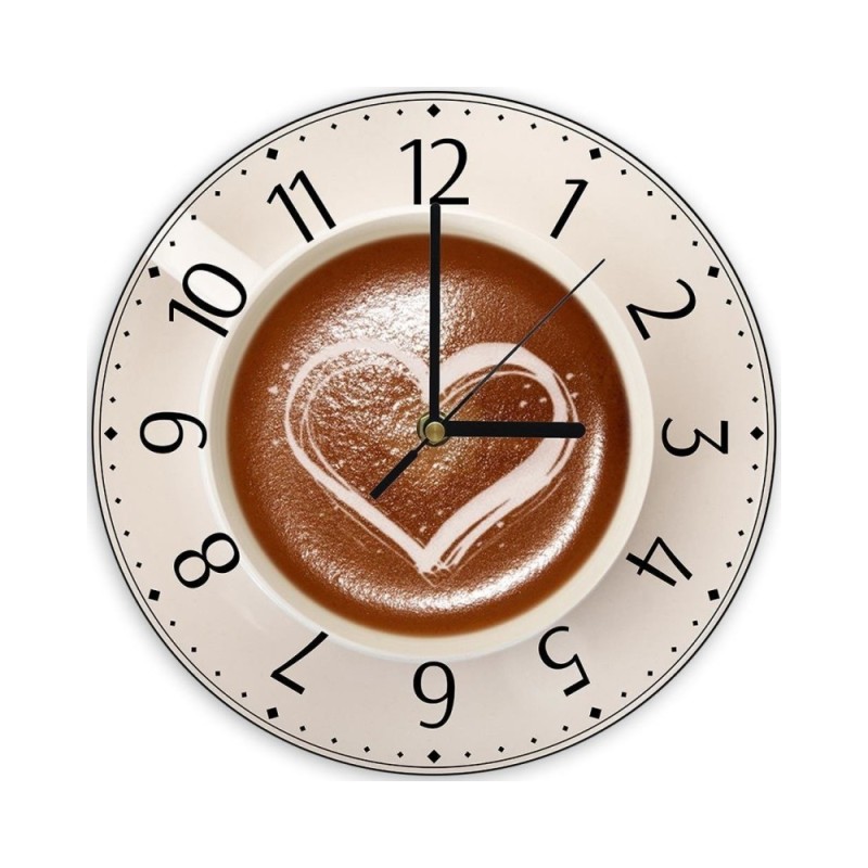 Wall clock - Heart and coffee | FEEBY