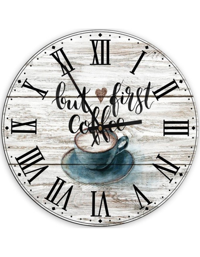 Wall clock Coffee first