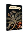 Christmas canvas art - Merry Christmas inscription and pine branch | FEEBY