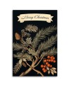 Christmas canvas art - Merry Christmas inscription and pine branch | FEEBY