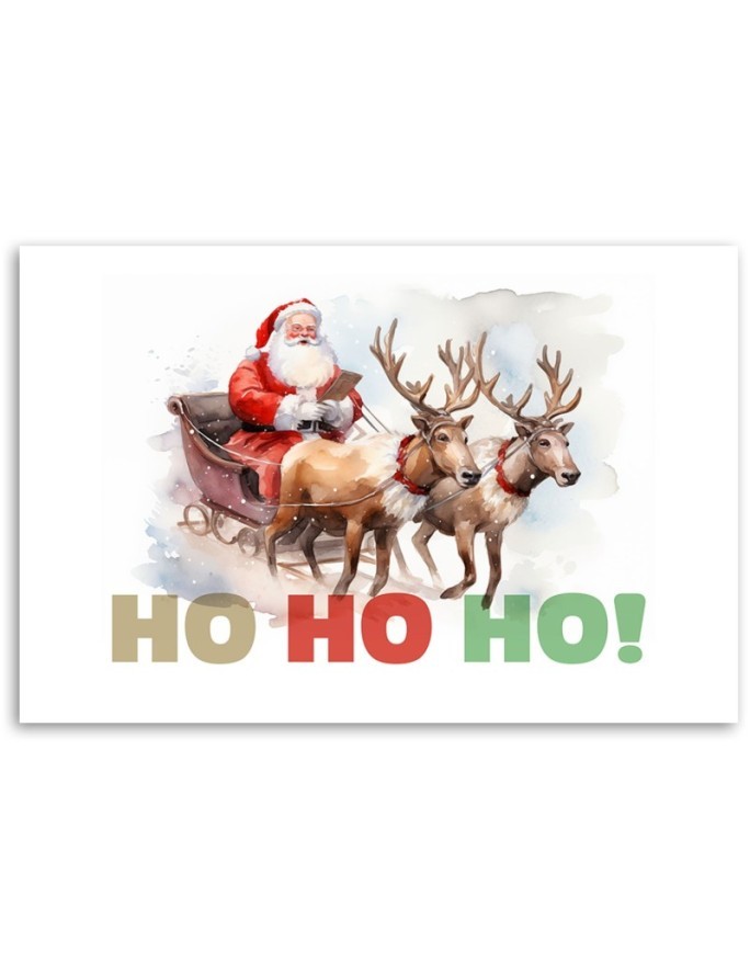 Christmas picture - Father Christmas on a sleigh | FEEBY