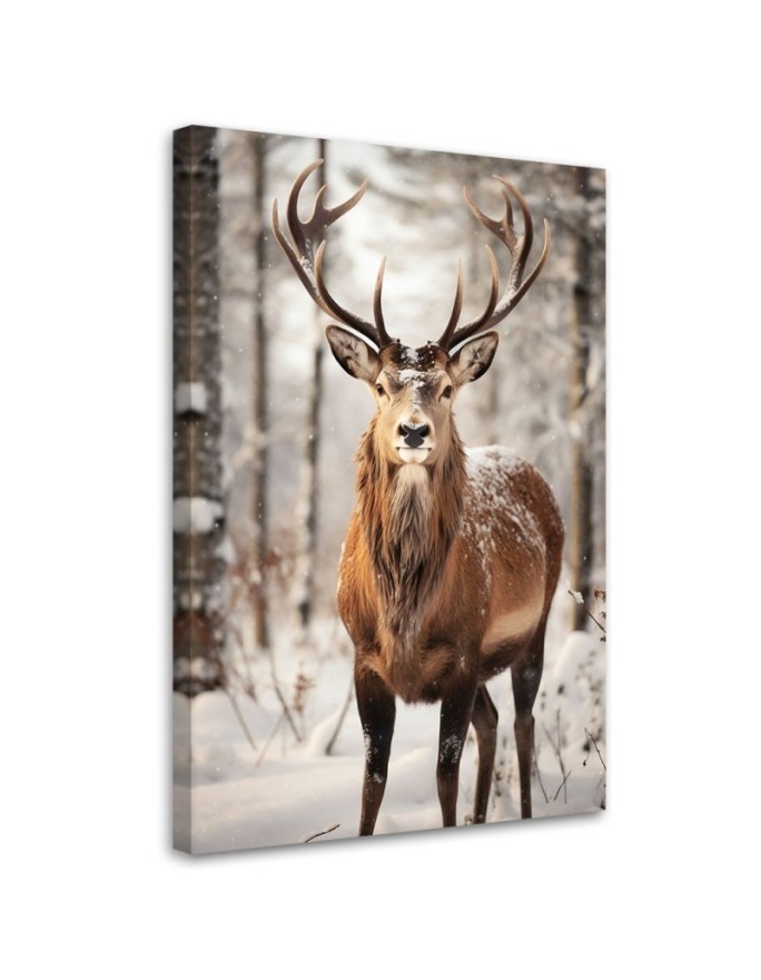 Christmas canvas art - Reindeer in the forest | FEEBY