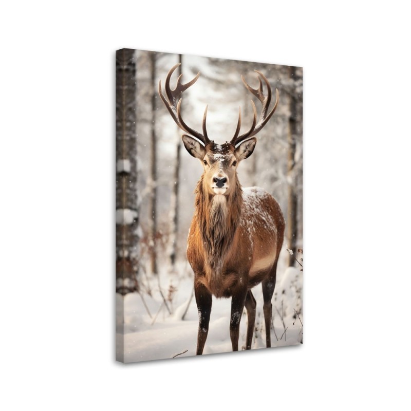 Christmas canvas art - Reindeer in the forest | FEEBY