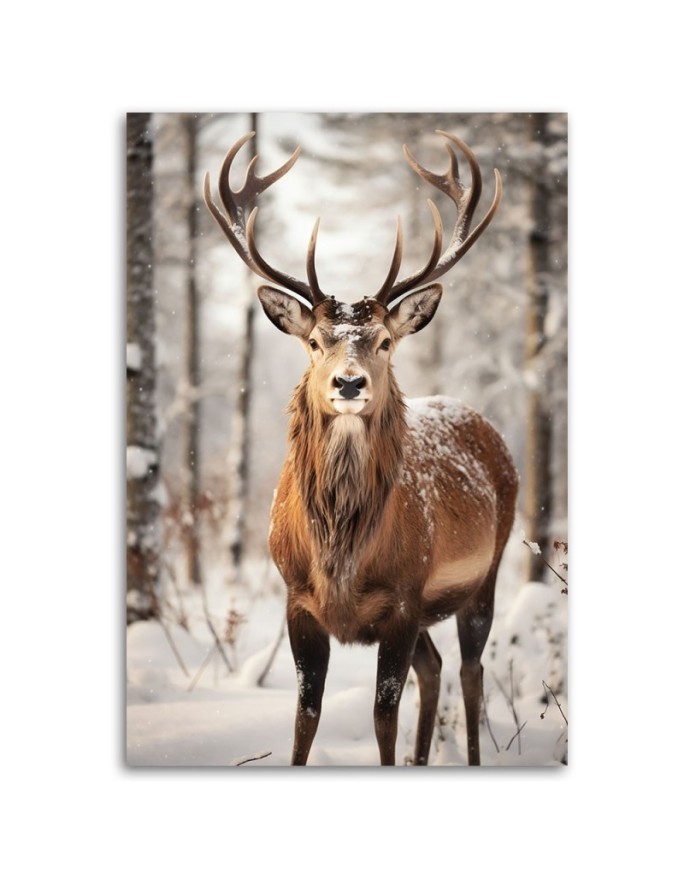 Christmas canvas art - Reindeer in the forest | FEEBY
