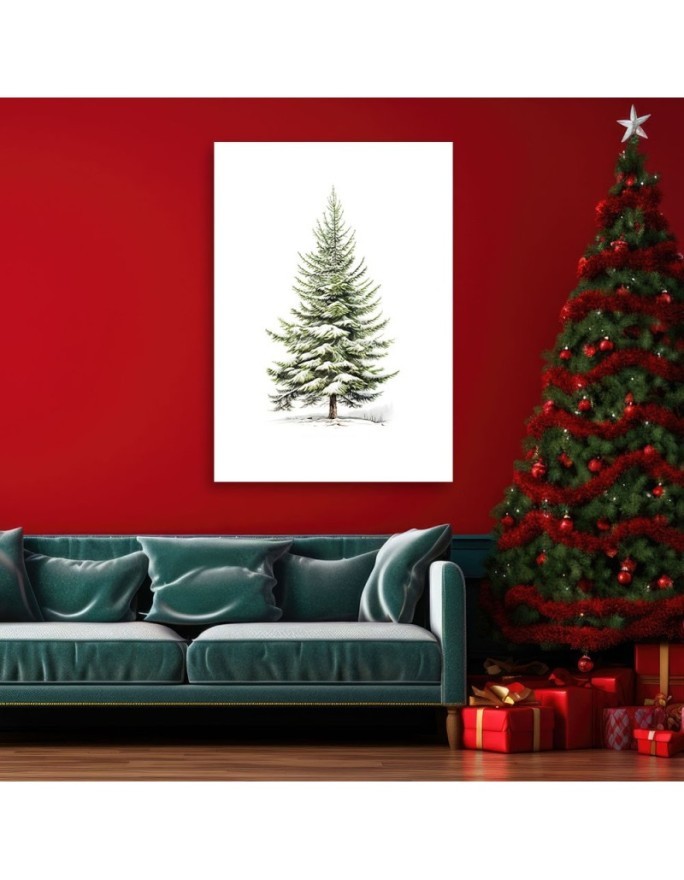 Christmas canvas art for wall - Christmas tree | FEEBY