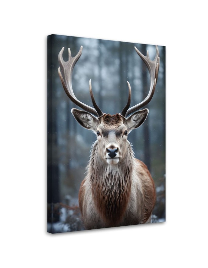 Modern Christmas canvas art - Winter Reindeer