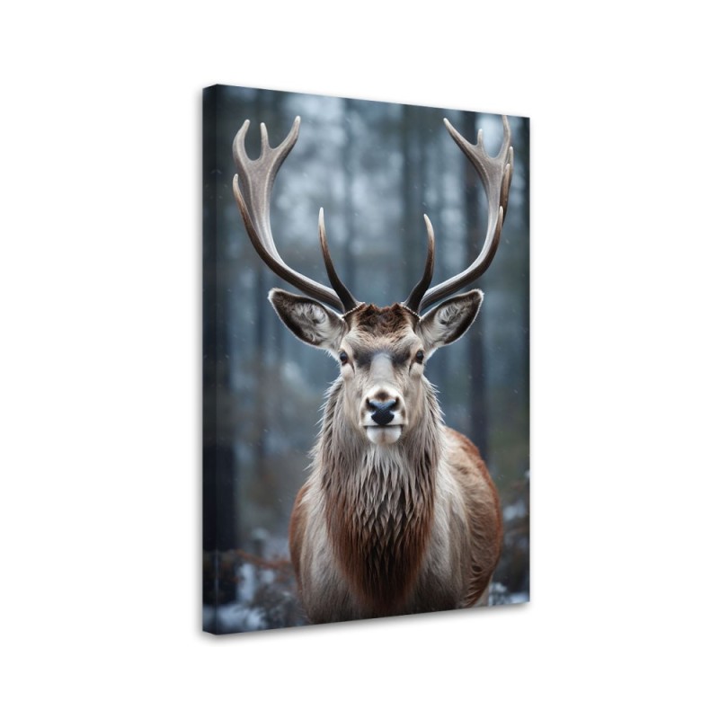 Modern Christmas canvas art - Winter Reindeer