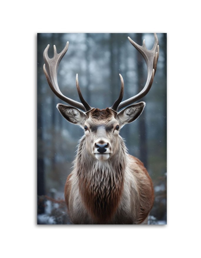 Modern Christmas canvas art - Winter Reindeer
