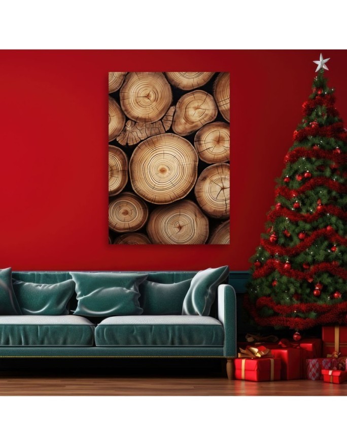 Stylish Christmas canvas art - Woodpile | FEEBY