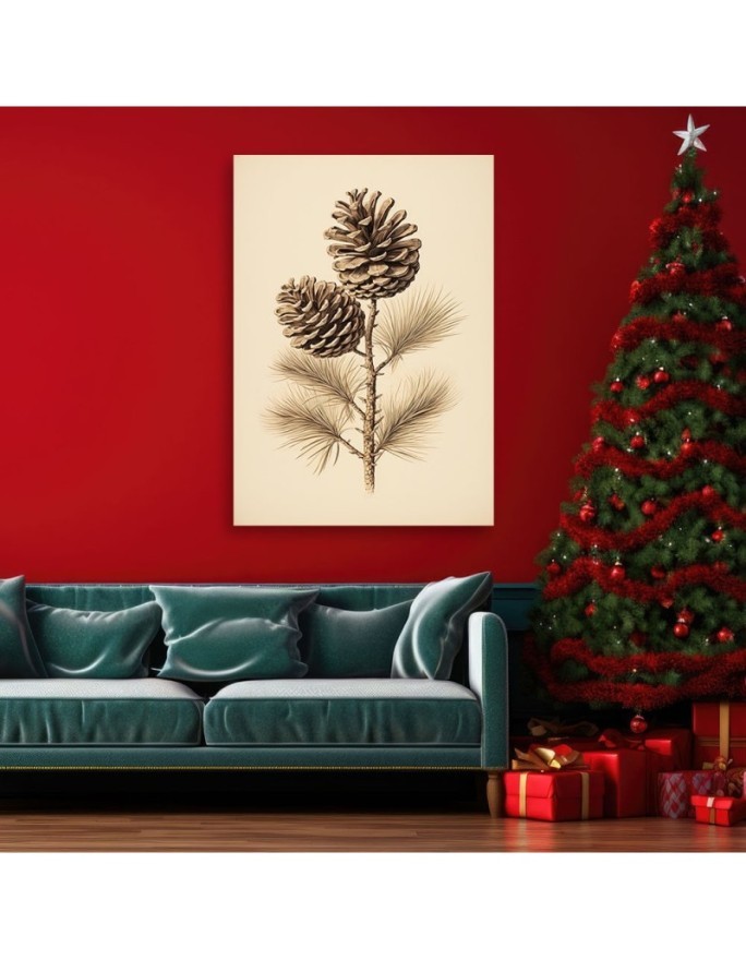 Fashionable Christmas canvas art - Pinecones | FEEBY