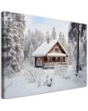 Christmas canvas art - Winter cottage | FEEBY