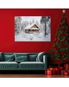 Christmas canvas art - Winter cottage | FEEBY