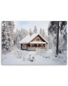 Christmas canvas art - Winter cottage | FEEBY