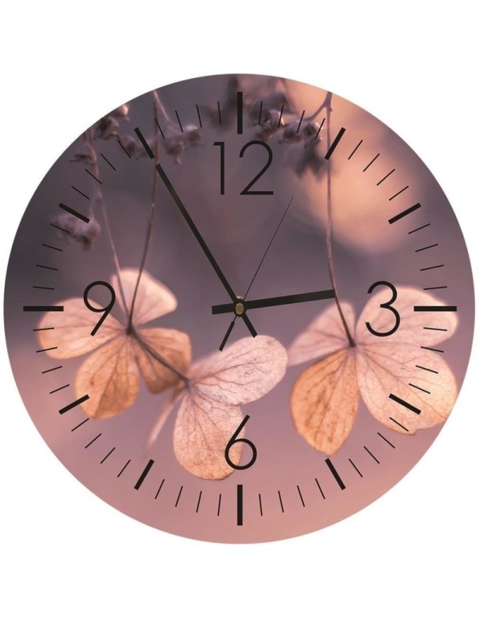 Wall clock - Flowers in autumn - Doreen Albrecht | FEEBY