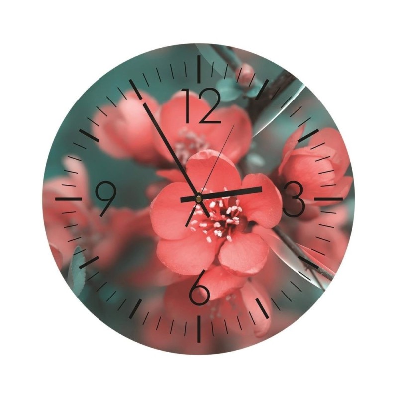 Wall clock - Quince flowers, quince tree - Doreen Albrecht | FEEBY