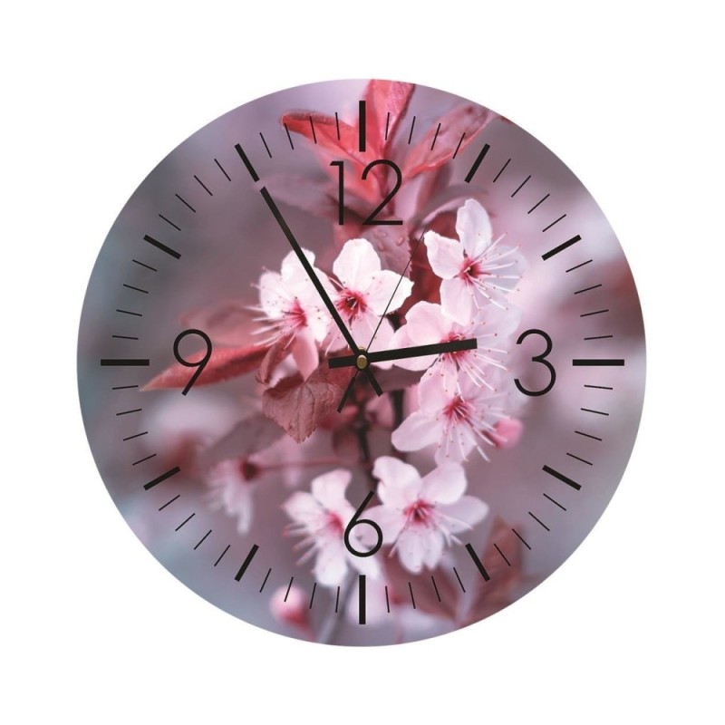 Wall clock - Plum blossoms - Doreen Albrecht | FEEBY