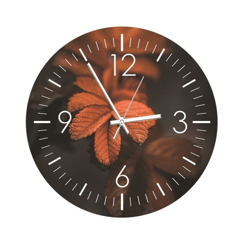 Wall clock - Autumn leaves - Doreen Albrecht | FEEBY