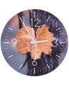 Wall clock - Golden autumn leaf - Doreen Albrecht | FEEBY