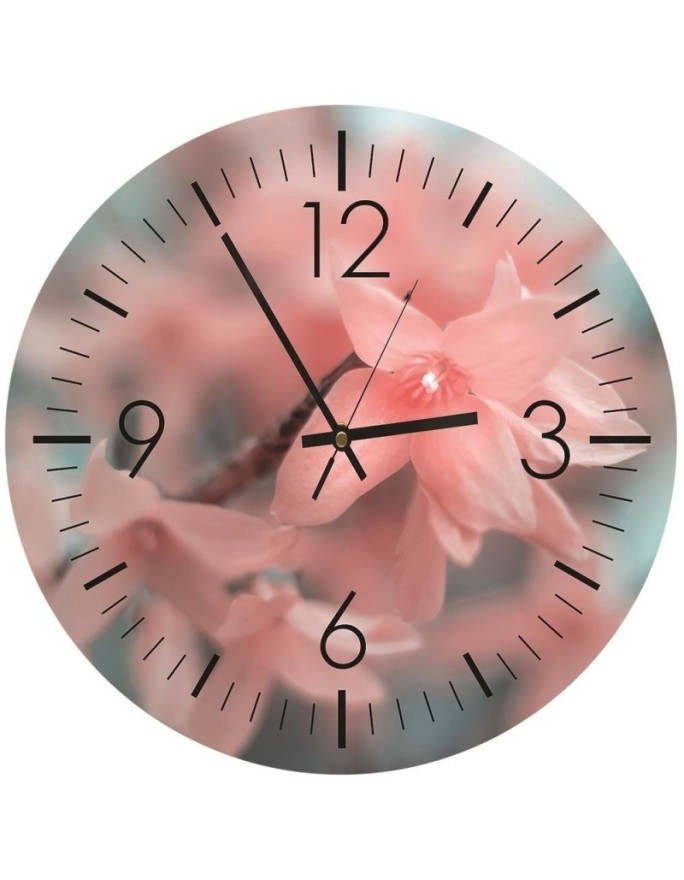 Wall clock - Pink lily, trumpet - Doreen Albrecht | FEEBY