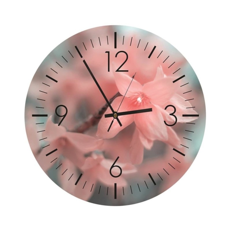 Wall clock - Pink lily, trumpet - Doreen Albrecht | FEEBY