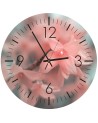 Wall clock - Pink lily, trumpet - Doreen Albrecht | FEEBY