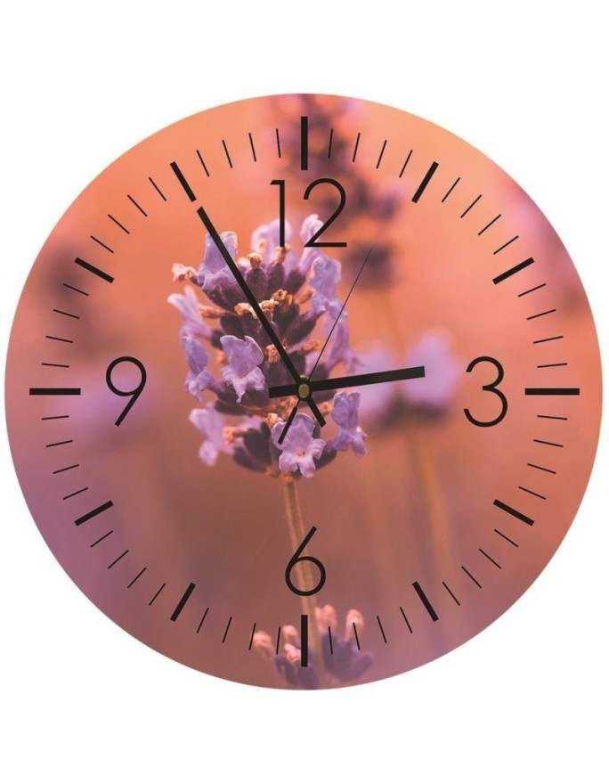 Wall clock Purple lavender,...