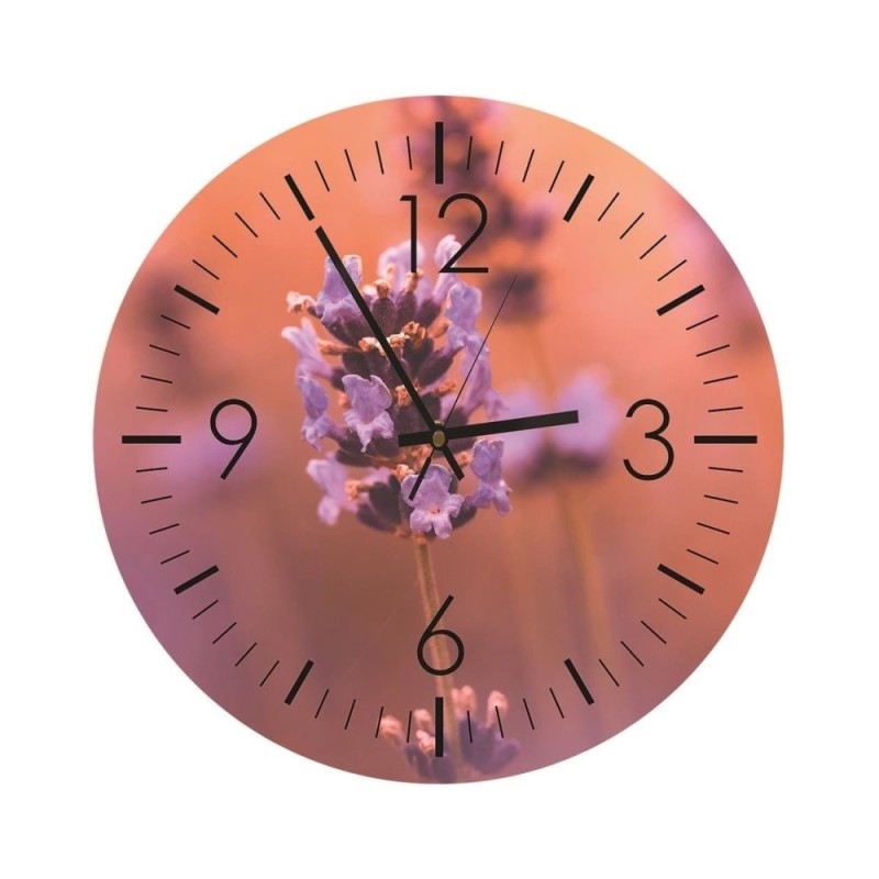 Wall clock - Purple lavender, macro - Doreen Albrecht | FEEBY