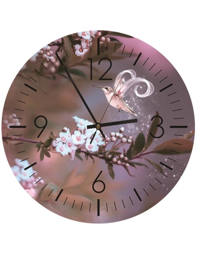 Wall clock - All kinds of magic, a hummingbird - Doreen Albrecht | FEEBY