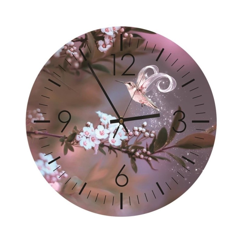 Wall clock - All kinds of magic, a hummingbird - Doreen Albrecht | FEEBY
