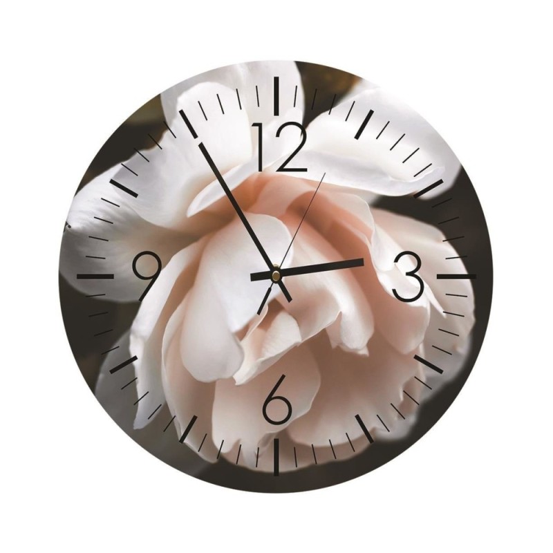 Wall clock - White Rose - Doreen Albrecht | FEEBY