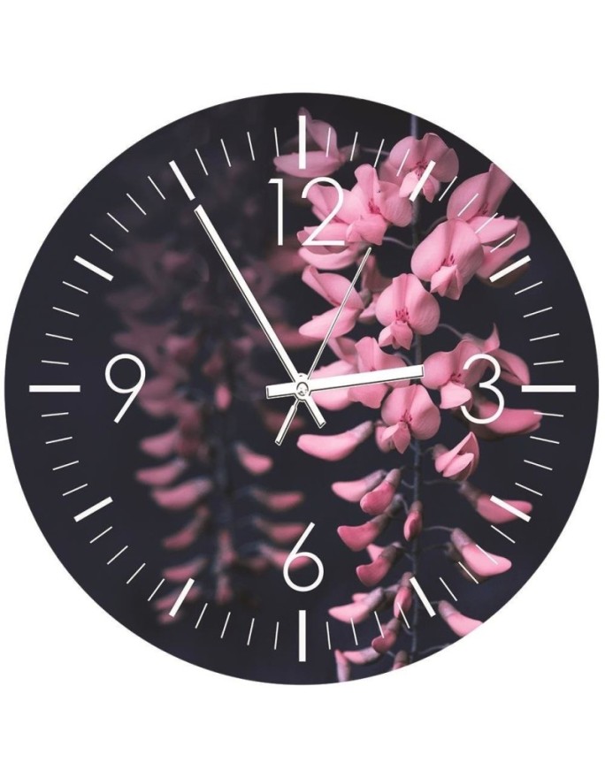 Wall clock Pink acacia -...