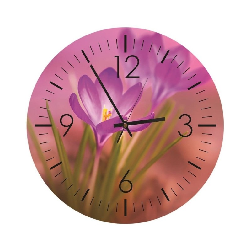 Wall clock - Spring crocuses - Doreen Albrecht | FEEBY