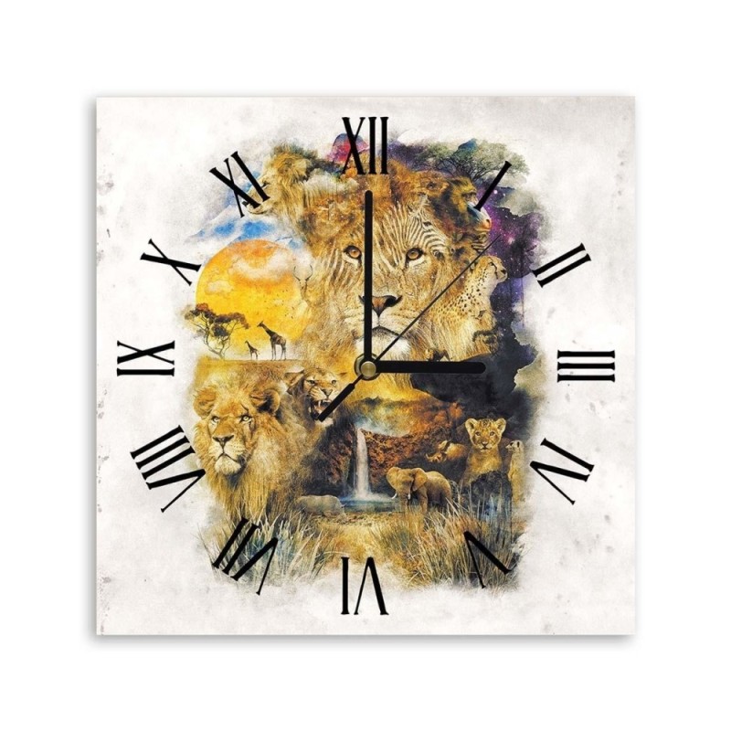 Wall clock - Savannah with wild animals - Biggers | FEEBY