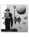 Wall clock - Woman standing on a bridge over a lake - Lili Chartrand | FEEBY