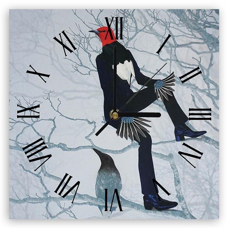 Wall clock - Bird in a suit sitting on a branch - Lili Chartrand | FEEBY
