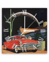 Wall clock - Red car in front of the house - Lili Chartrand | FEEBY
