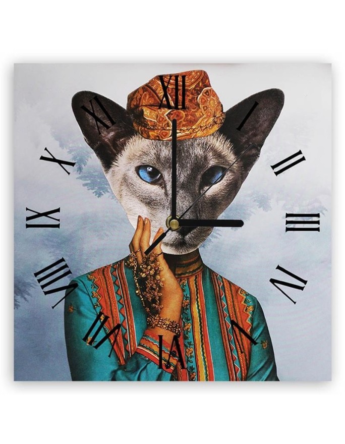Wall clock - Cat in a dress - Lili Chartrand | FEEBY