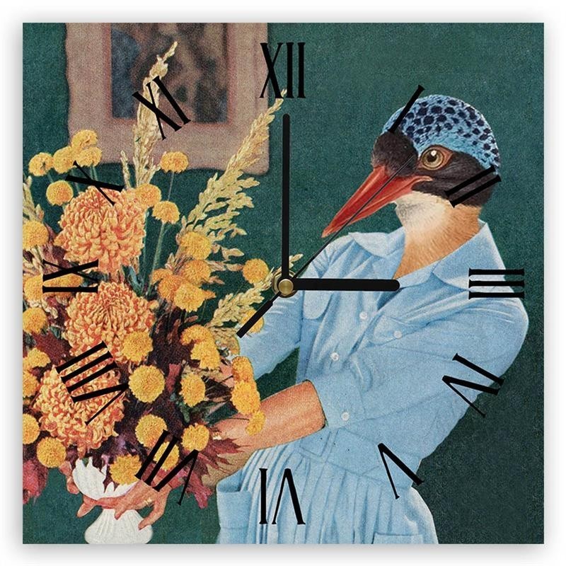 Wall clock - Woman with bird's head and vase - Lili Chartrand | FEEBY