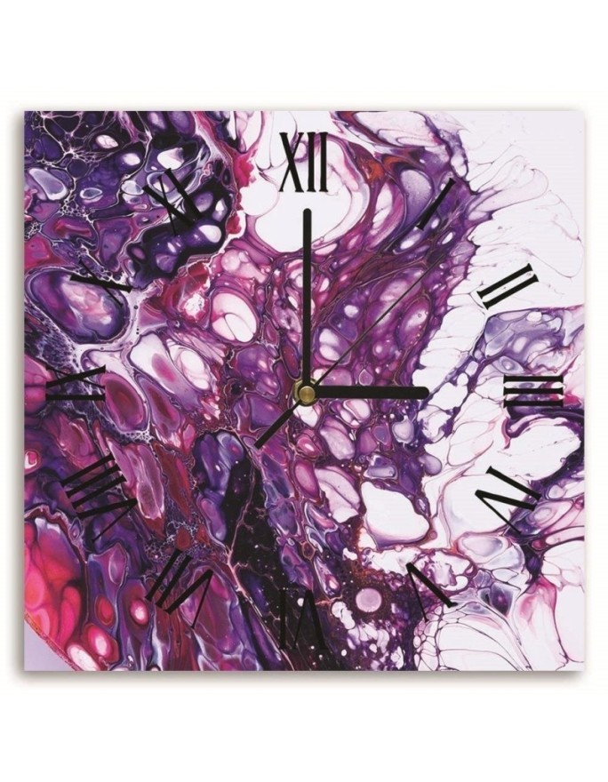Wall clock - Pink and purple butterfly effect - Mayuko Miura | FEEBY