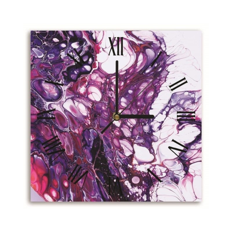 Wall clock - Pink and purple butterfly effect - Mayuko Miura | FEEBY